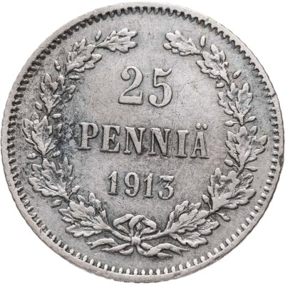 купить 25 пенни (pennia) 1913 S Российская Финляндия