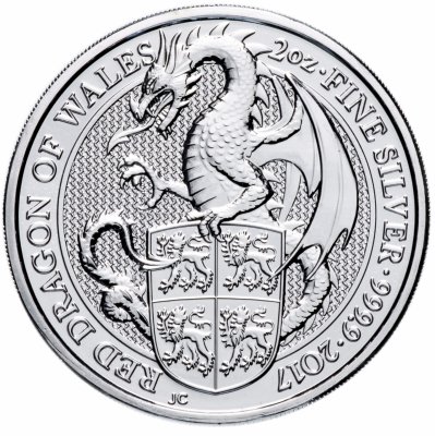 купить Великобритания 5 фунтов (pounds) 2017 "Звери королевы - Красный дракон Уэльса"