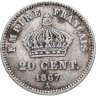 Купить Франция 20 сантимов (centimes) 1867 A знак монетного двора: "A" - Париж