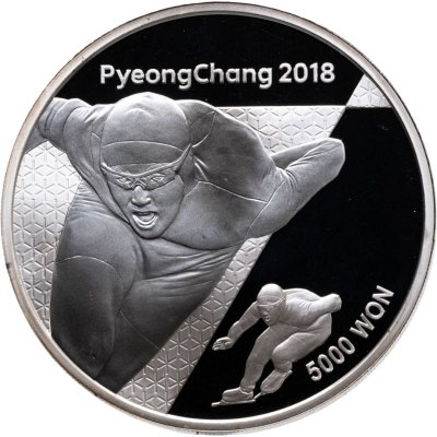 купить Южная Корея 5000 вон 2018 "Зимние Олимпийские игры 2018 года в Пхенчхане - Конькобежный спорт"