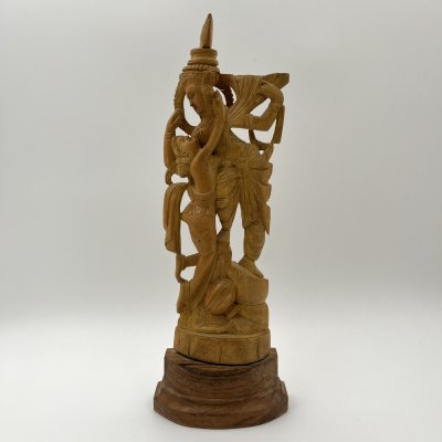 купить Статуэтка "Радха и Кришна" (божественная чета в индуизме, в которой Бог предстаёт в мужской и женской ипостасях Кришны и его возлюбленной Радхи), дерево, резьба, Индия, 1970-1990 гг.