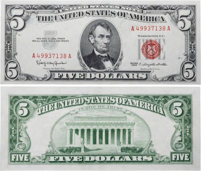 купить США 5 долларов 1963
