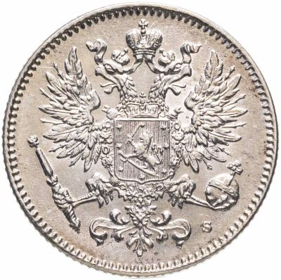 купить Российская Финляндия 50 пенни (pennia) 1896-1917 гг. период правления Николая II, AU/UNC со штемпельным блеском [серебро 750 пробы 2.54 г]