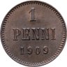Купить 1 пенни (penni) 1909 Российская Финляндия