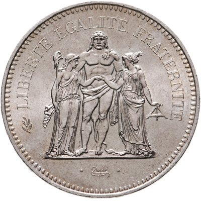 купить Франция 50 франков (francs) 1977 "Геркулес и Девы''