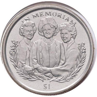 купить Сьерра-Леоне 1 доллар 2002 "Королева-мать, Королева Елизавета II и Принцесса Маргарет" в конверте с марками