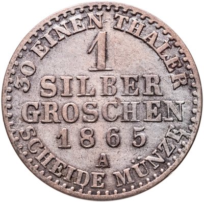 купить Германия, Пруссия 1 серебряный грош 1865