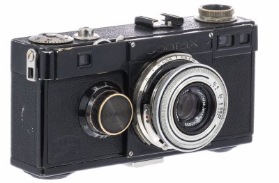 Купить Фотоаппарат пленочный "Contax I" с объективом Carl Zeiss Jena Tesser 1:3,5 в оригинальном кофре, металл, компания "Zeiss Icon", Германия, 1932-1936 г.