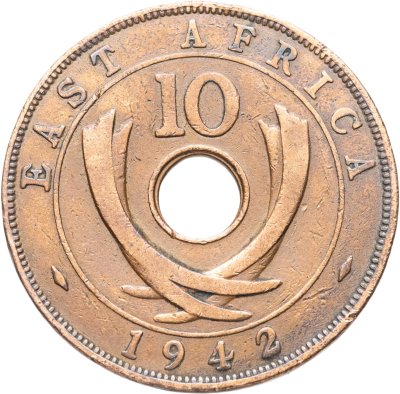 купить Британская Восточная Африка 10 центов (cents) 1942 без обозначения монетного двора