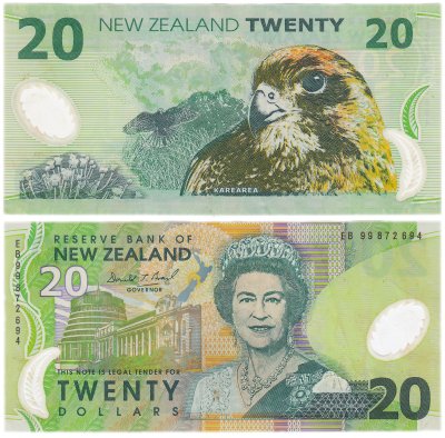 купить Новая Зеландия 20 долларов 1999 (Pick 187а) полимер 1-й выпуск