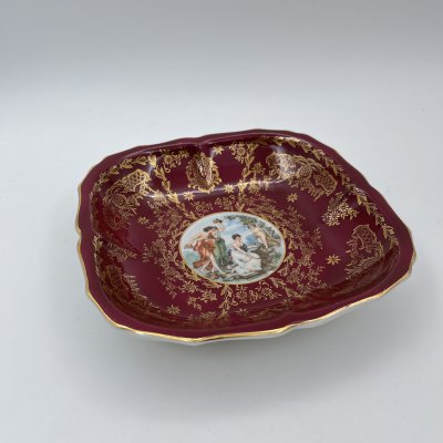 купить Блюдо (конфетница) "Мадонна" с растительным декором, фарфор, деколь, крытье, золочение, Oscar Schlegelmilch, ГДР, 1953-1972 гг.