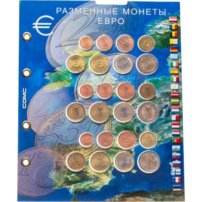 купить Португалия, Ирландия, Италия Три полных годовых набора Евро из 24 монет 2003 - 2008 в листе СОМС