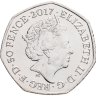 Купить Великобритания 50 пенсов 2017 "150 лет со дня рождения Беатрис Поттер, Кролик Питер"