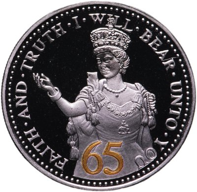 купить Остров Мэн 1 крона 2017 "65 лет правлению Королевы Елизаветы II - Елизавета II" с сертификатом