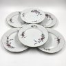 Купить Набор из 6-ти тарелок с цветочным орнаментом, фарфор, деколь, золочение, Wloclawek (Влоцлавская фаянсовая фабрика), Польша, 1968-1992 гг.