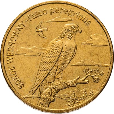купить Польша 2 злотых (zlote) 2008 Всемирная природа - Сапсан