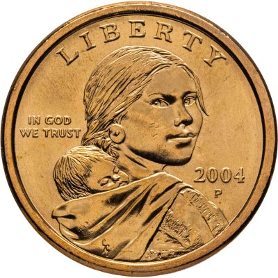 купить США 1 доллар (dollar) 2004 "Sacagawea dollar (Сакагавея доллар - парящий орёл)", знак монетного двора "P" - Филадельфия
