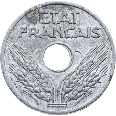 купить Франция 20 сантимов (centimes) 1941 Номинал - "VINGT"