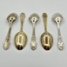 Купить Ложки чайные "Серебряная роза" на 5 персон (в подборе), мНЦ (медь-никель-цинк), Кольчугинский завод цветных металлов, СССР, 1970-1990 гг.