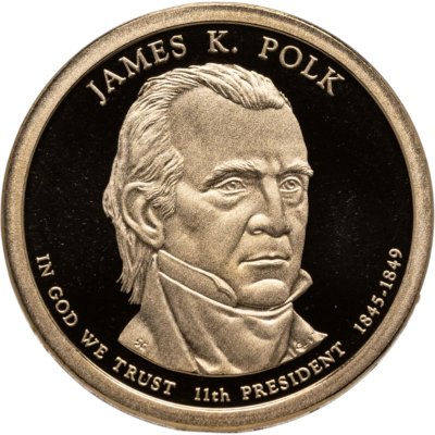 купить США 1 доллар (dollar) 2009 S Proof "Джеймс Полк (11-й президент США)" знак монетного двора "S" - Сан-Франциско