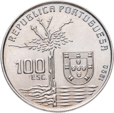 купить Португалия 100 эскудо (escudos) 1990 100 лет со дня смерти Камилу Каштелу Бранку