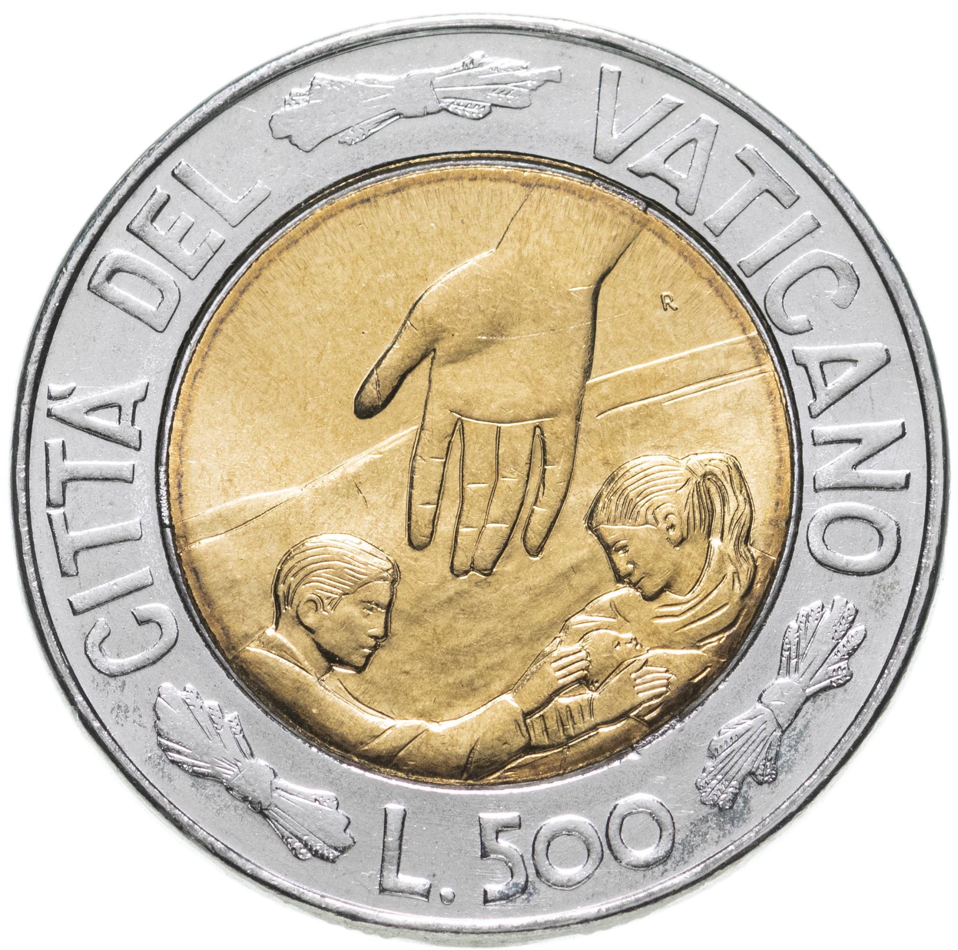 Монета Ватикан 500 лир (lire) 1999 "Время выбора, время надежды ...