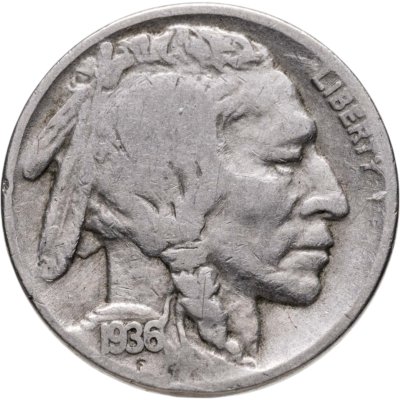 купить США 5 центов (cents) 1936 Buffalo Nickel Без отметки монетного двора