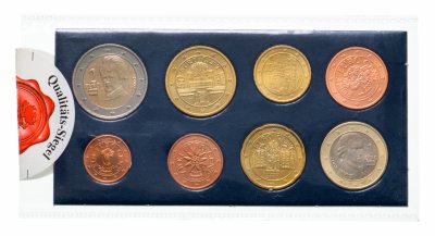 купить Австрия набор из 8 монет евро 2002, в буклете