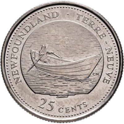купить Канада 25 центов (cents) 1992 "125 лет Конфедерации Канада - Ньюфаундленд и Лабрадор"