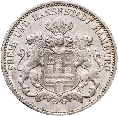 купить Германская империя, Гамбург 3 марки (mark) 1910 J