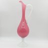 Купить Высокая интерьерная ваза (кувшин) нежного розового оттенка, Empoli Art Glass Opaline, стекло, двухцветное, Италия, 1960-1980 гг.