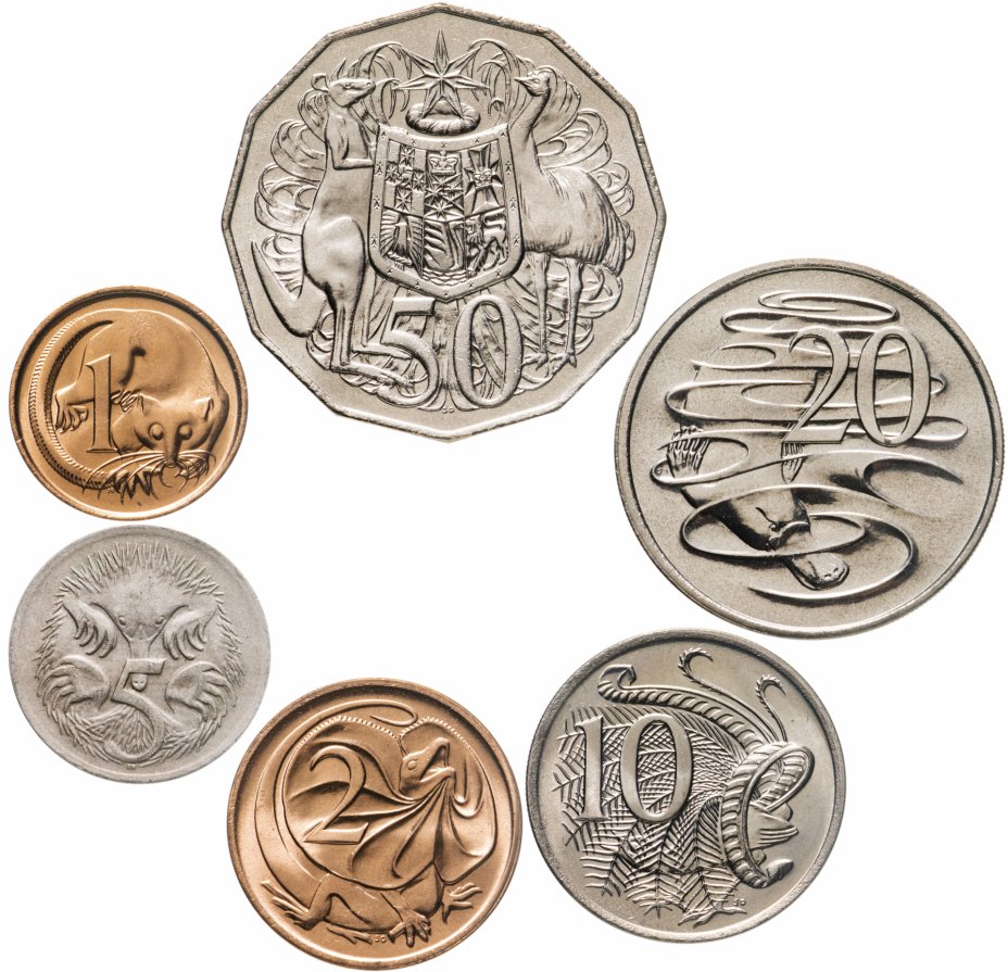 купить Австралия, набор из 6 монет 1980-1982 (1-50 центов)