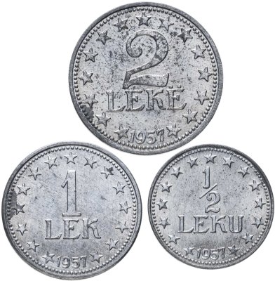 купить Албания набор монет 1/2, 1 и 2 лек 1957 (3 шт.)