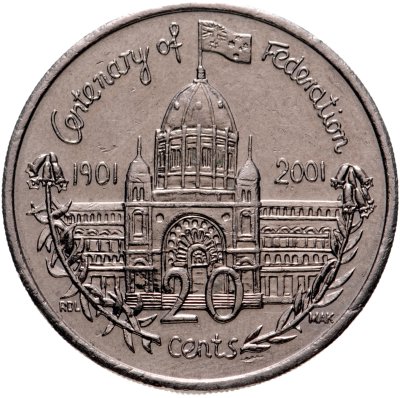 купить Австралия 20 центов 2001 "100 лет федерации"
