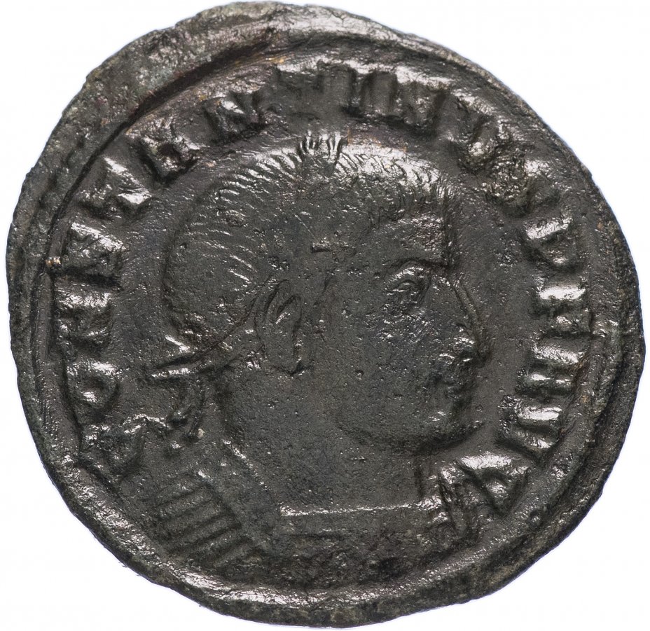 купить Римская Империя Константин I 306–337 гг фоллис (реверс: Гений стоит влево, в руках патера и рог изобилия)