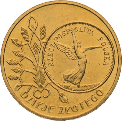 купить Польша 2 злотых 2007 "История польского злотого: Ника на 5 злотых 1928 года"