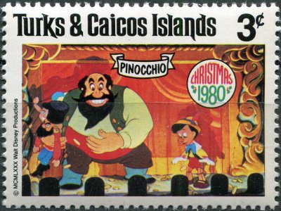 купить Теркс и Кайкос Почтовая марка 1980 "Пиноккио и Стромболи"