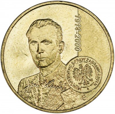 купить Польша 2 злотых 2014 "100 лет со дня рождения Яна Карского"