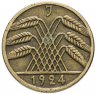 Купить Германия 5 рентенпфеннигов (rentenpfennig) 1924 J   знак монетного двора "J" — Гамбург