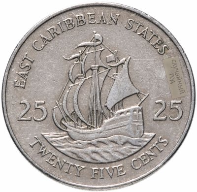 купить Восточные Карибы 25 центов (cents) 1981-2000