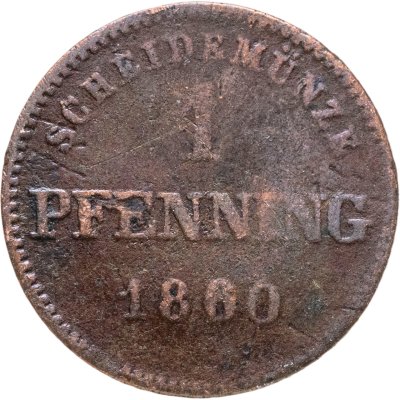 купить Бавария 1 пфеннинг 1860