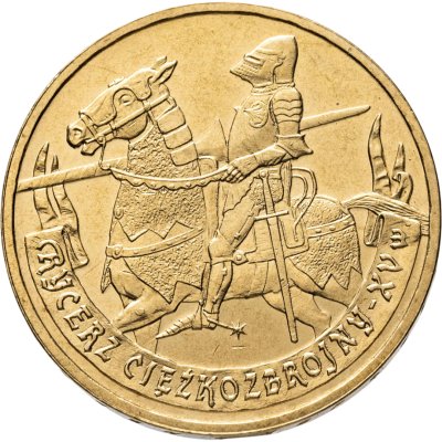 купить Польша 2 злотых (zlote) 2007 "История польской кавалерии - Рыцарь 15 века"