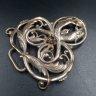 Купить Пряжка женская поясная с ажурными растительными элементами и изображением дельфинов, металл, штамповка, Российская империя, 1890-1915 гг.
