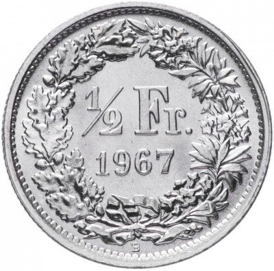 купить Швейцария 1/2 франка 1967
