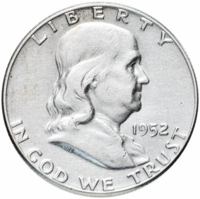 купить США 50 центов (1/2 доллара, half dollar) 1952 Franklin Half Dollar Без отметки монетного двора
