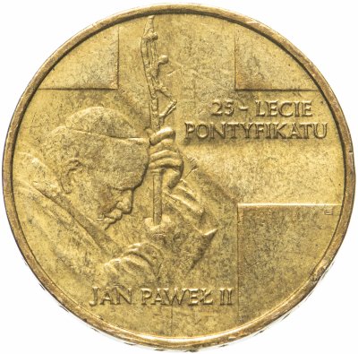 купить Польша 2 злотых (zlote) 2003 "25 лет Понтификата Иоанна Павла II"