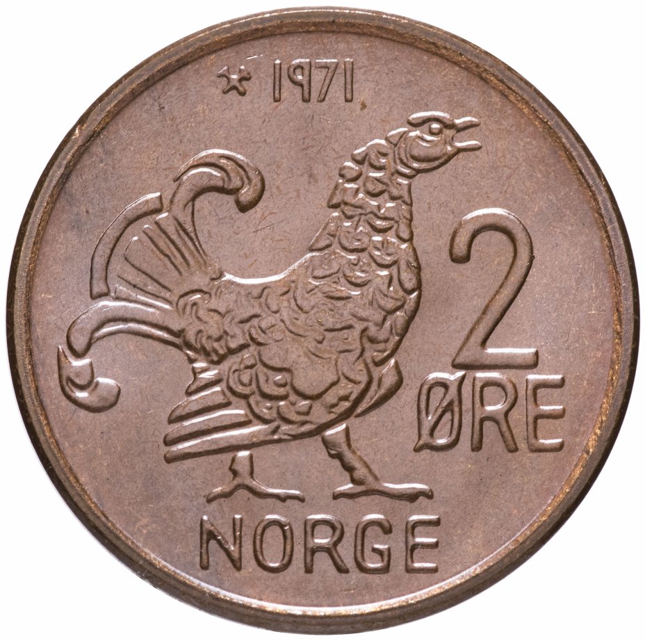 купить Норвегия 2 эре (ore) 1971 "Глухарь"