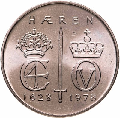 купить Норвегия 5 крон 1978 "350 лет норвежской армии"