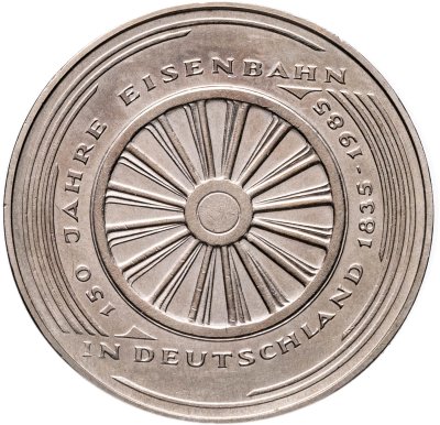 купить Германия 5 марок (deutsche mark) 1985 150 лет железной дороге Германии