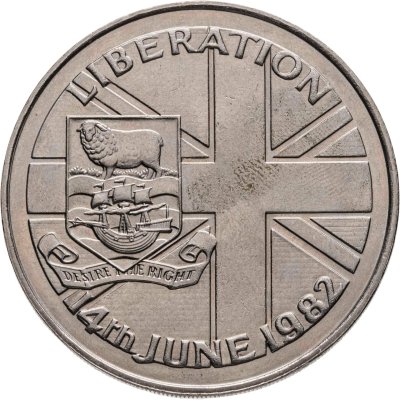 купить Фолклендские острова 50 пенсов (pence) 1982 "Освобождение - 14 июня 1982"
